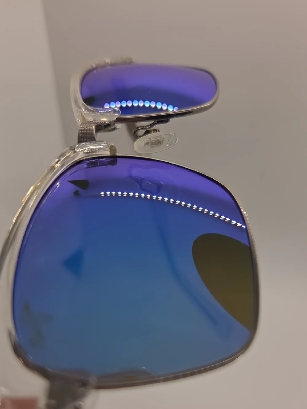 Maui Jim Kawika MJ B257 05CR Clear Frame Blue Mirrored Lens Sunglasses